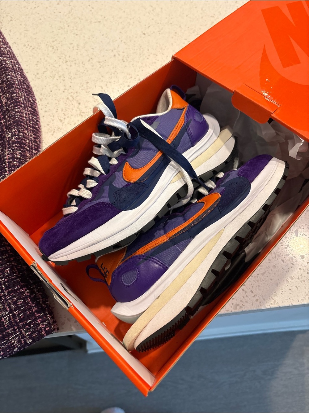 Nike Men’s Purple & Orange Low-Top Sneakers with Navy Accents
